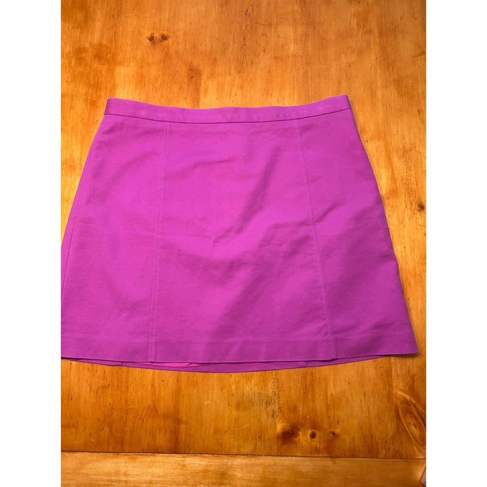 Vince Camuto Preppy Office Siren Magenta Purple Stretch Cotton A-Line Mini Skirt
